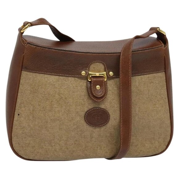 GUCCI Shoulder Bag PVC Brown Gold Auth ep8569 - Picture 1 of 15